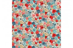 Tissu patch "Stitch in time" multitude de boutons