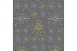 Tissu Stof "Sparkle and Fade" explosion d'étoiles sur fond gris foncé