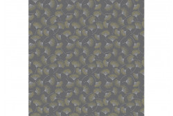 Tissu Stof "Sparkle and Fade" Pissenlit or et argent sur fond gris foncé