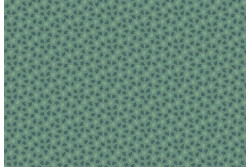 Tissu patch à petits motifs "Petites feuilles sur fond vert émeraude"