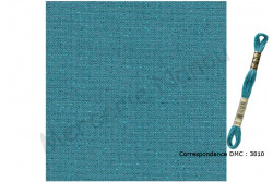 Toile de lin NEWCASTLE de Zweigart, coloris 6136 bleu turquoise irisé