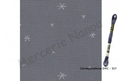 Toile Aïda de Zweigart 8 pts/cm, coloris 7459 sparkle gris /étoiles