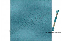 Etamine unifil LUGANA de Zweigart coloris 6136 bleu turquoise lurex