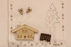 Boutons  "chalet en hiver"