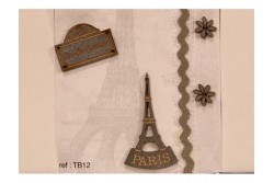 Boutons en bois sur le theme de Paris