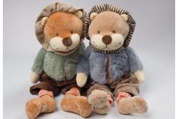 Doudou 30 cm avec bavoir à broder Maël ou Léo les lions